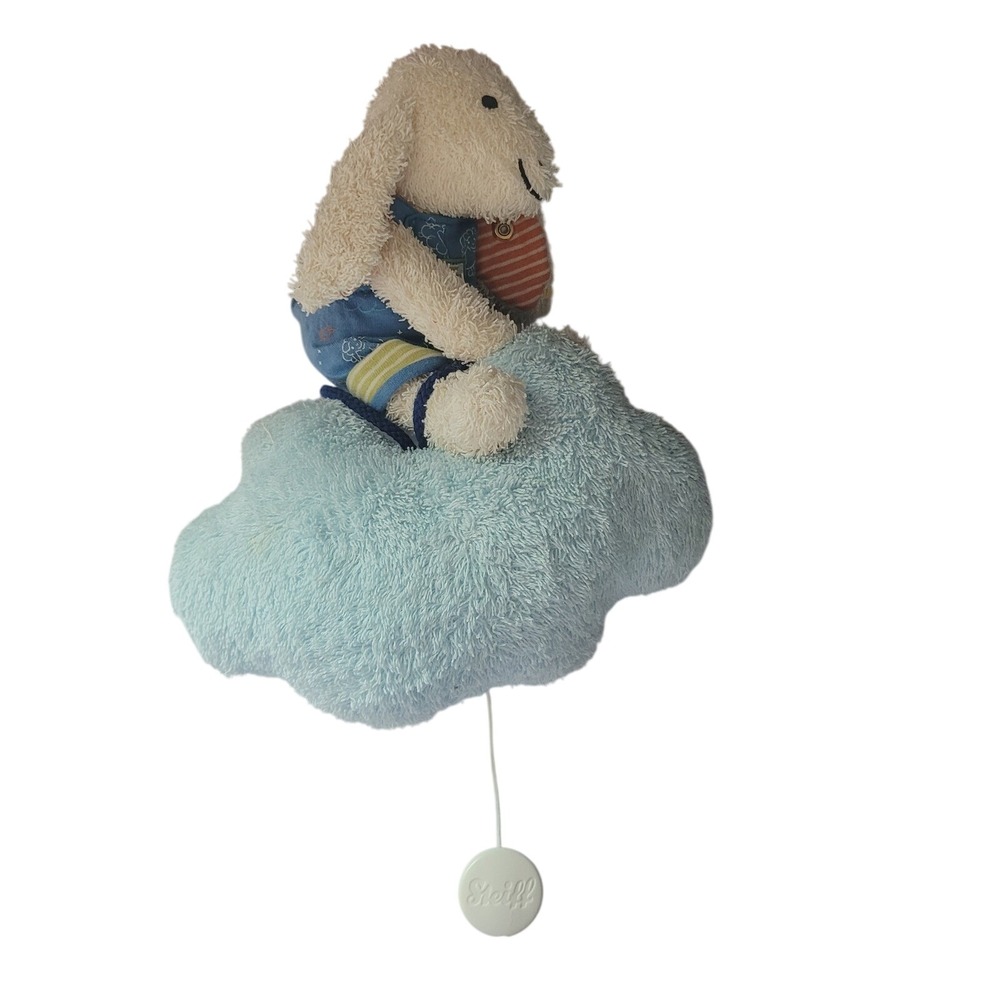 Steiff Musical Lamb on Cloud Plush Pull String Lullaby Toy 238592 Germany